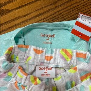 Cat & Jack Baby Outfit Set - Mint and Multicolor